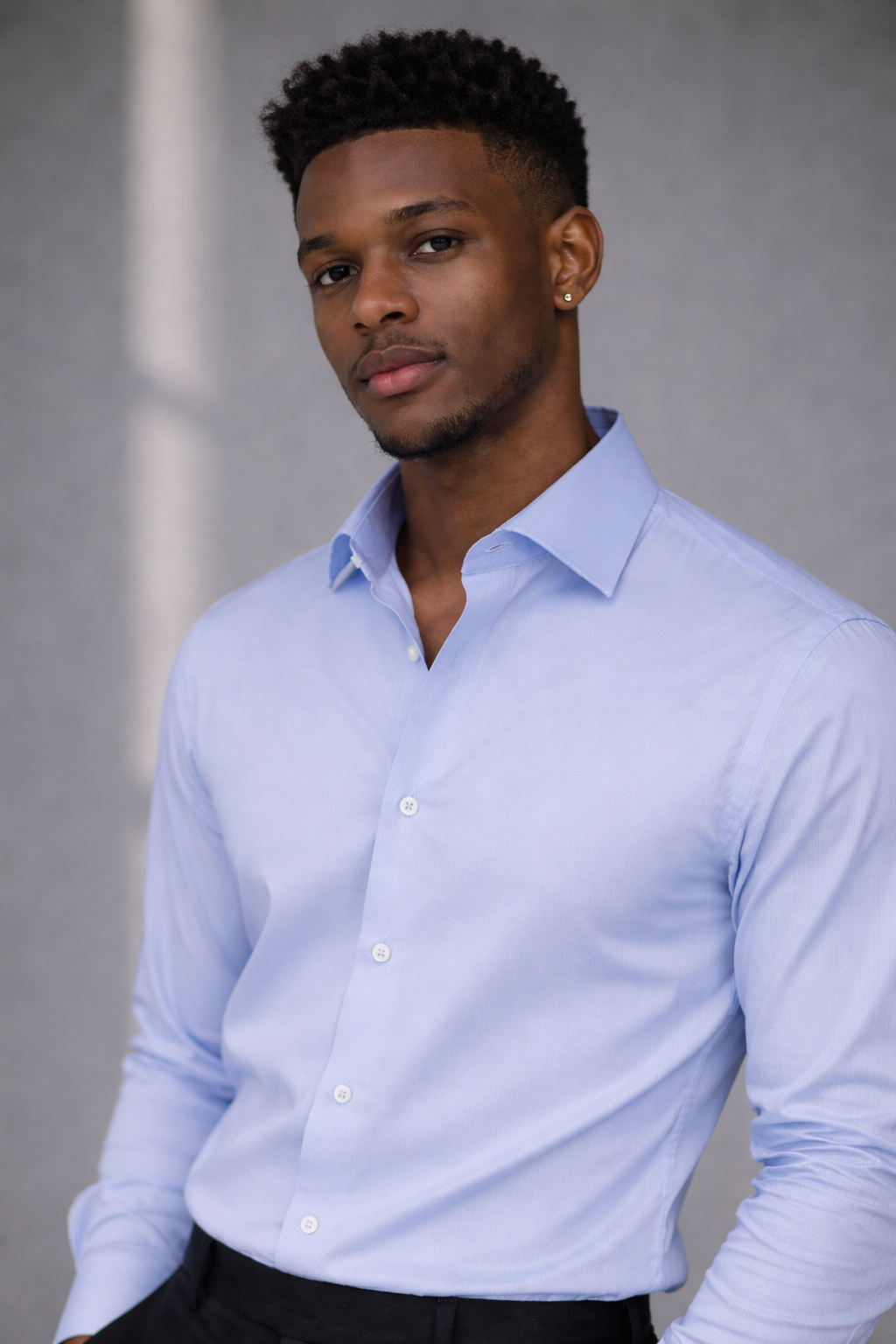 Chemise Homme Bleu Pâle (92 % polyester, 8 % spandex)