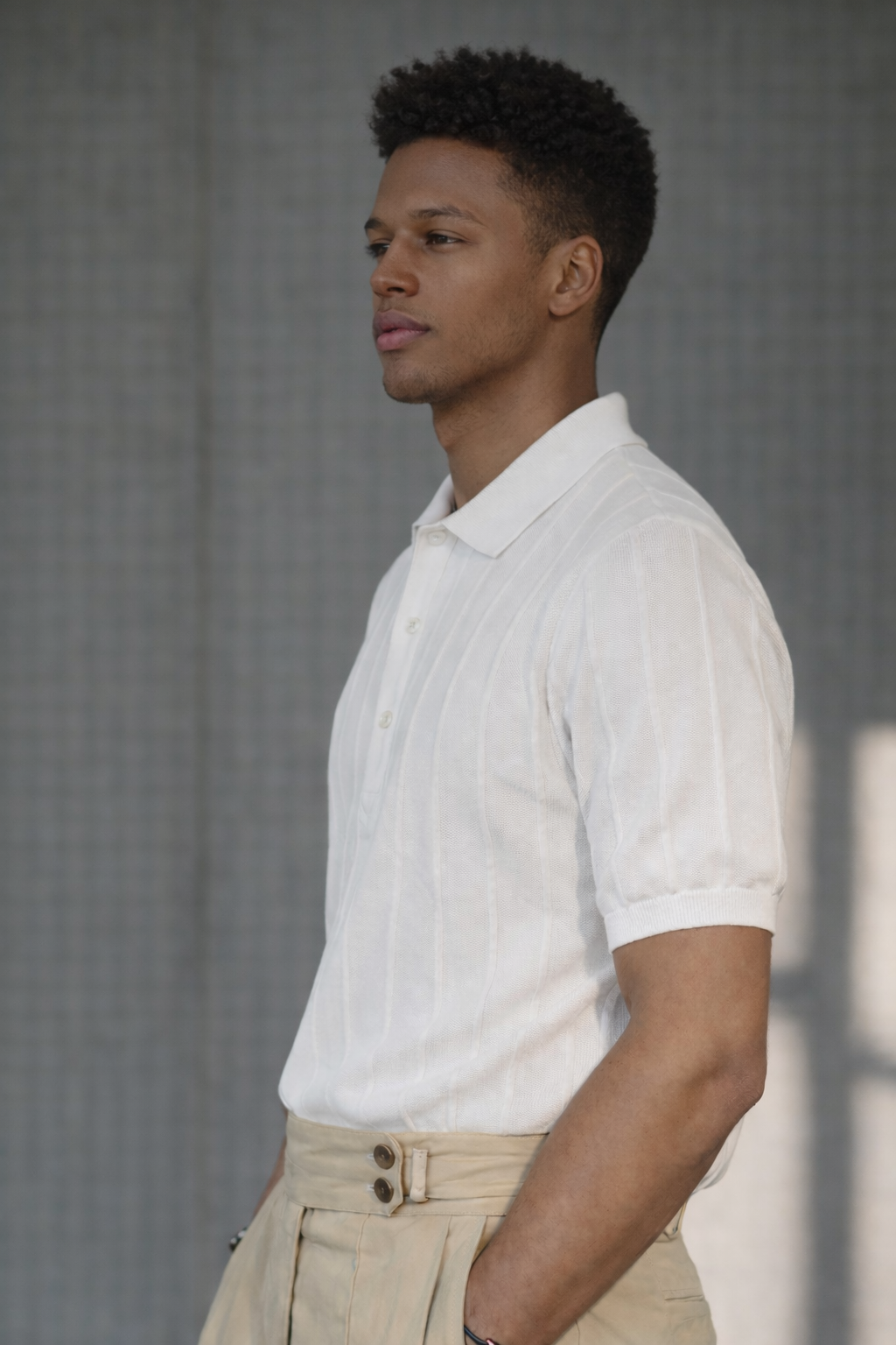 Polo Vintage en tricot Homme Unie (100 % viscose)