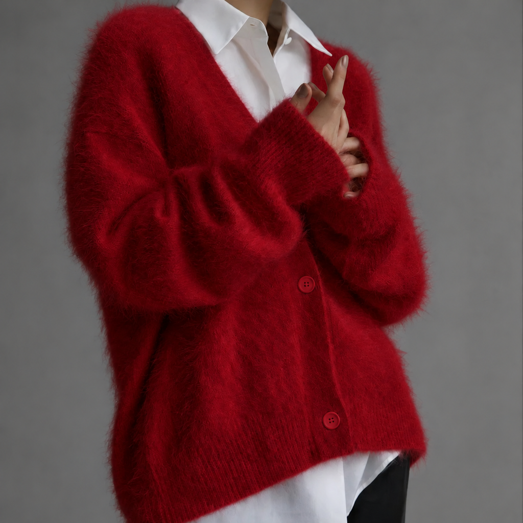 Cardigan femme en tricot imitation mink – Égidéon