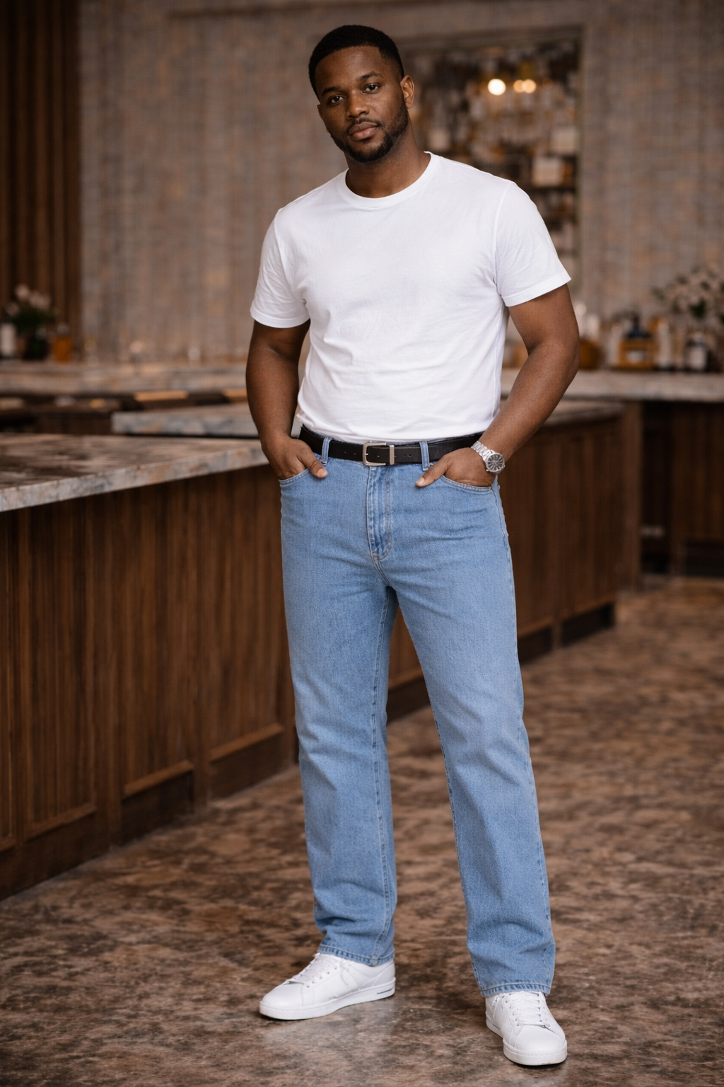 Jean Droit 100 % Coton – Coupe Classique Homme