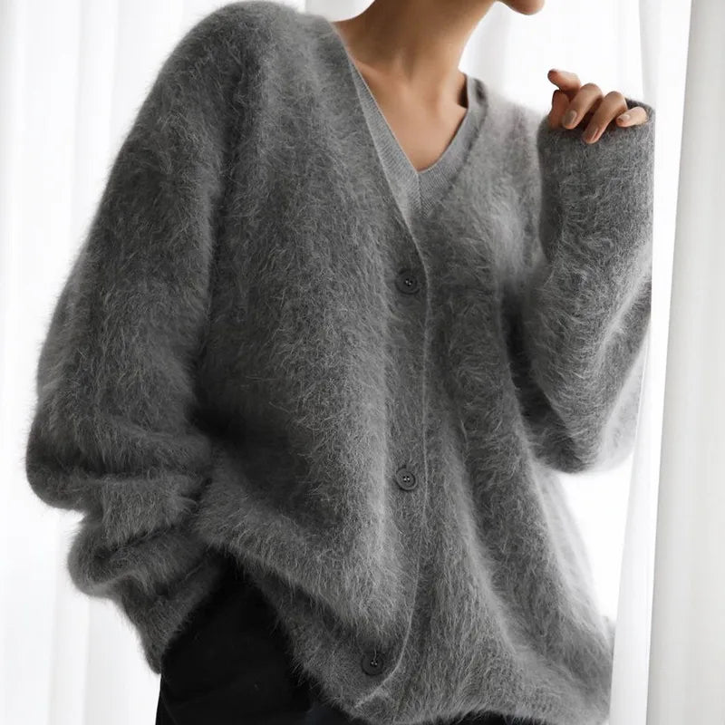 Cardigan femme en tricot imitation mink – Égidéon
