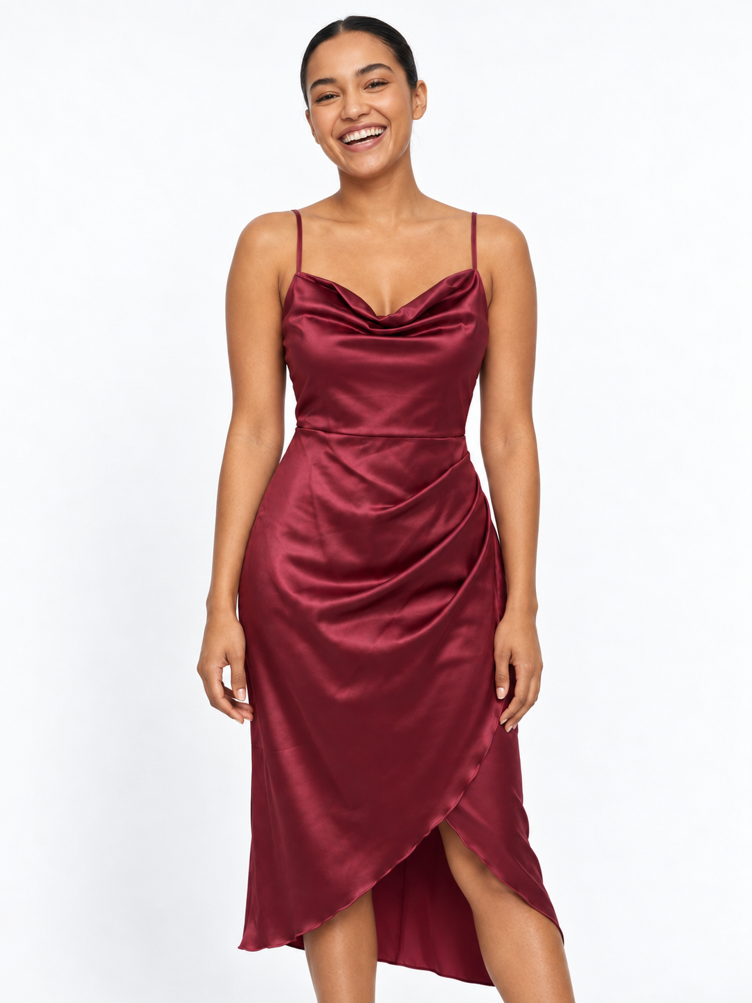 Robe Camisole Fendue Satinée Égidéon – Femme