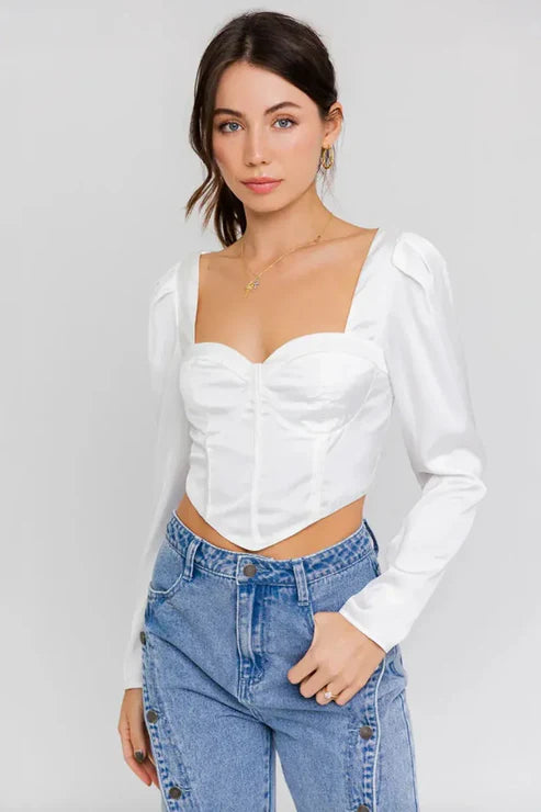 Chemisier bustier décolleté femme(100% polyester)