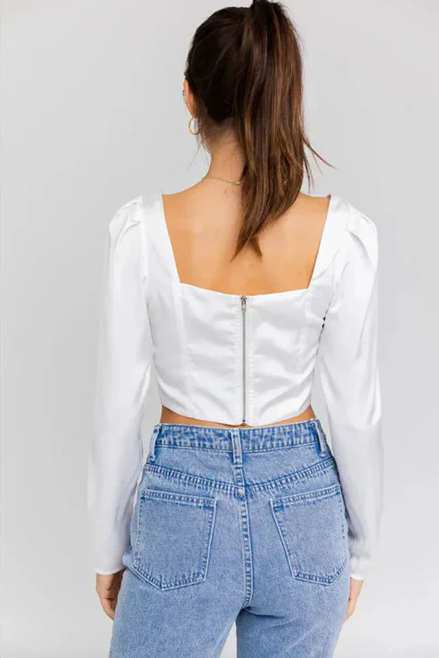 Chemisier bustier décolleté femme(100% polyester)