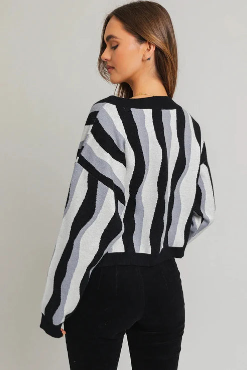 Cardigan Femme Imprimé Tourbillon (28% polyester, 50% rayon, 22% nylon)