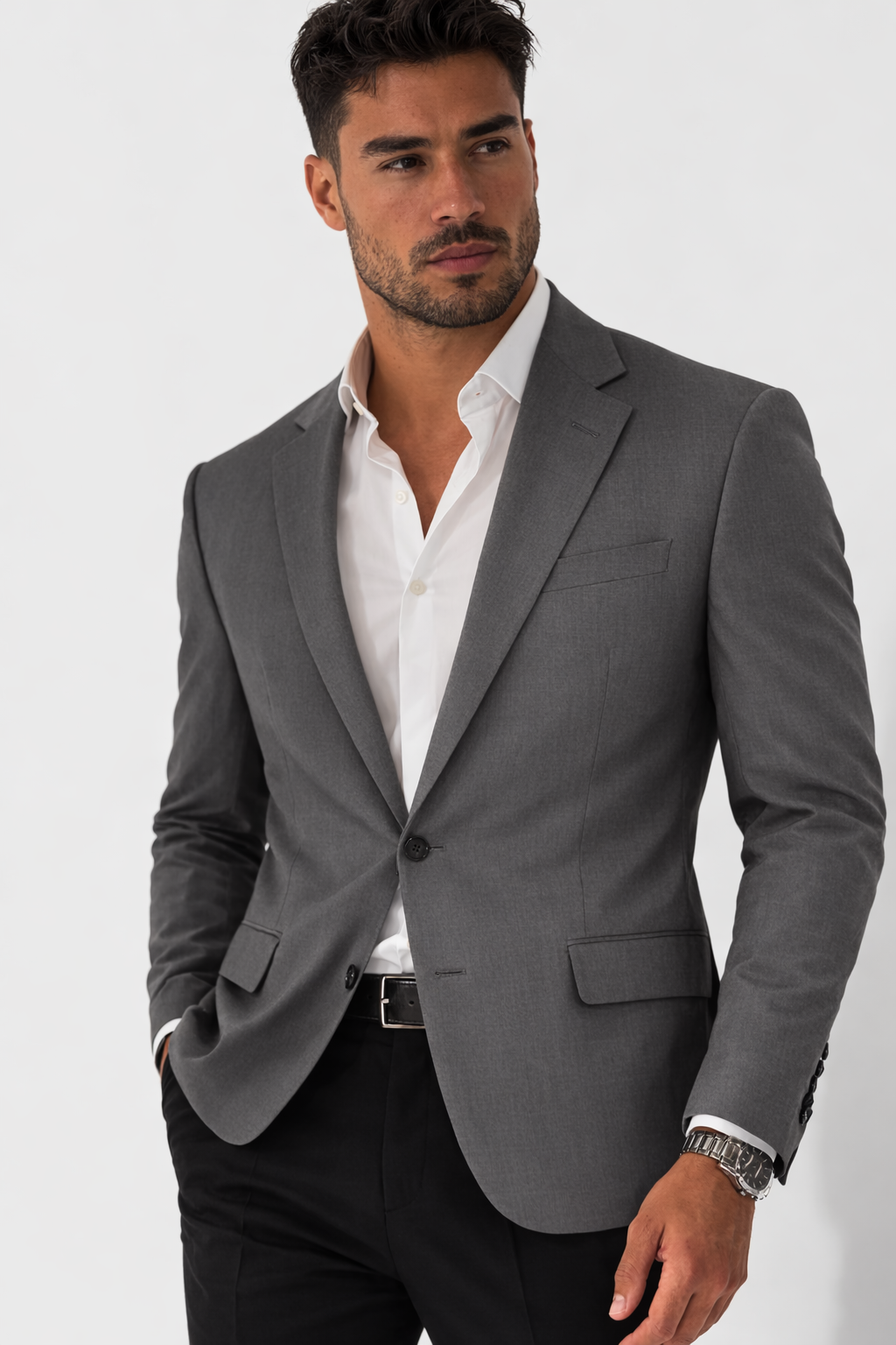 Veston homme gris acier – 100 % polyester