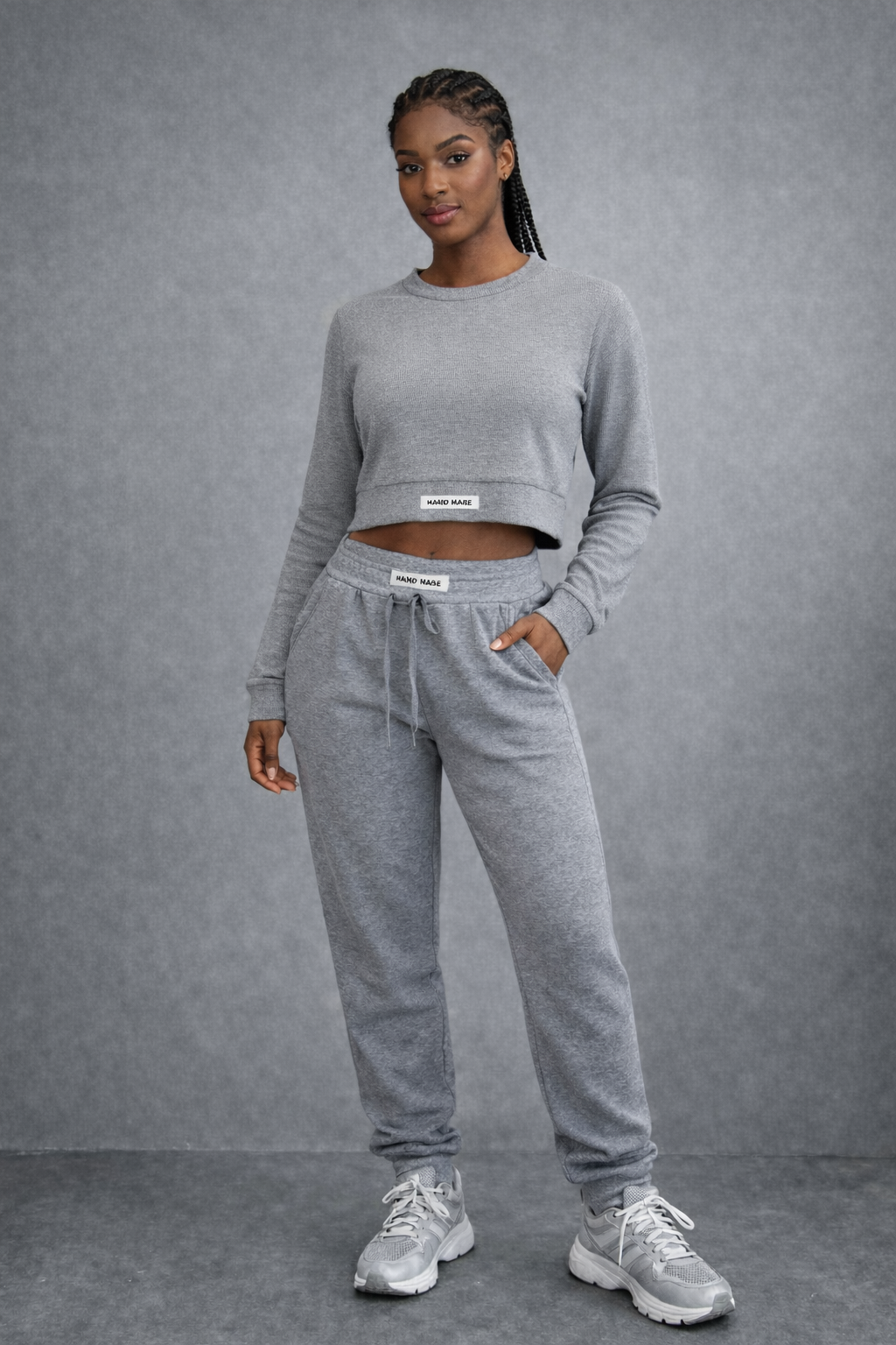 Ensemble de Sport Gris 95 % Polyester, 5 % Élasthanne – Femme