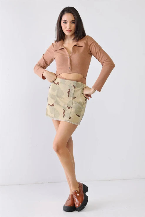 Jupe Courte  100 %Coton  Taille Haute  Femme