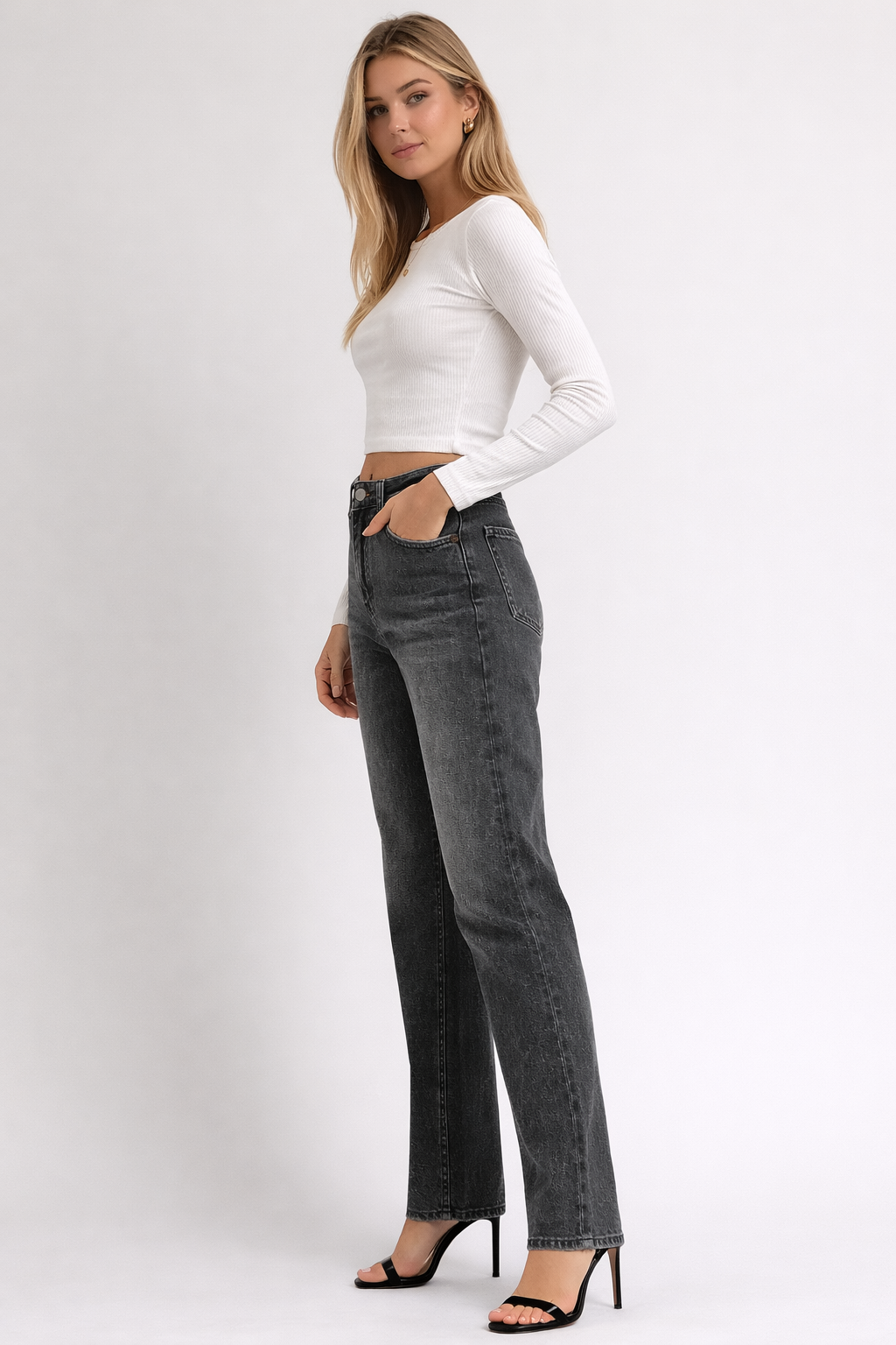 Jean Femme Égidéon (62 % coton, 29 % polyester, 7% viscose, 2% spandex)