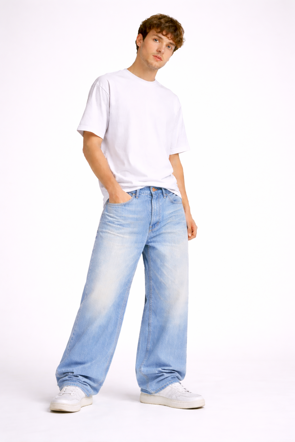 Jean Homme Baggie Jambe Large (77 % coton, 23 % polyester)