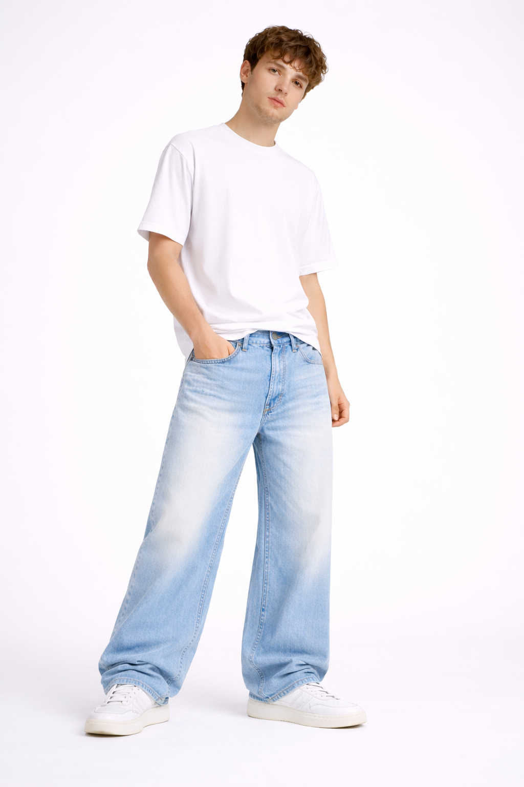 Jean Homme Baggie Jambe Large (77 % coton, 23 % polyester)