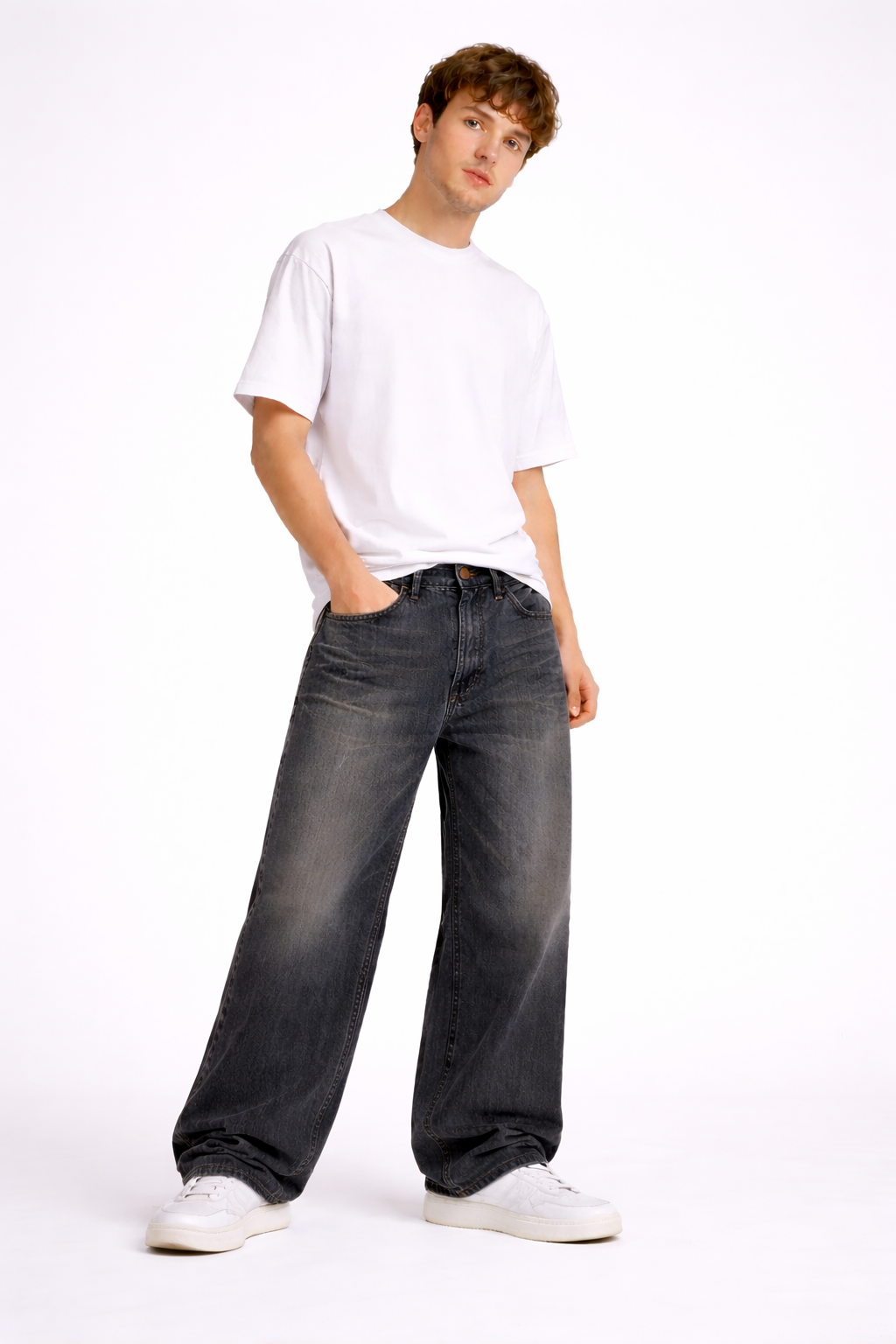 Jean Homme Baggie Jambe Large (77 % coton, 23 % polyester)