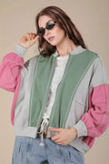 Manteau Colorblock Femme (55% coton, 45% polyester)