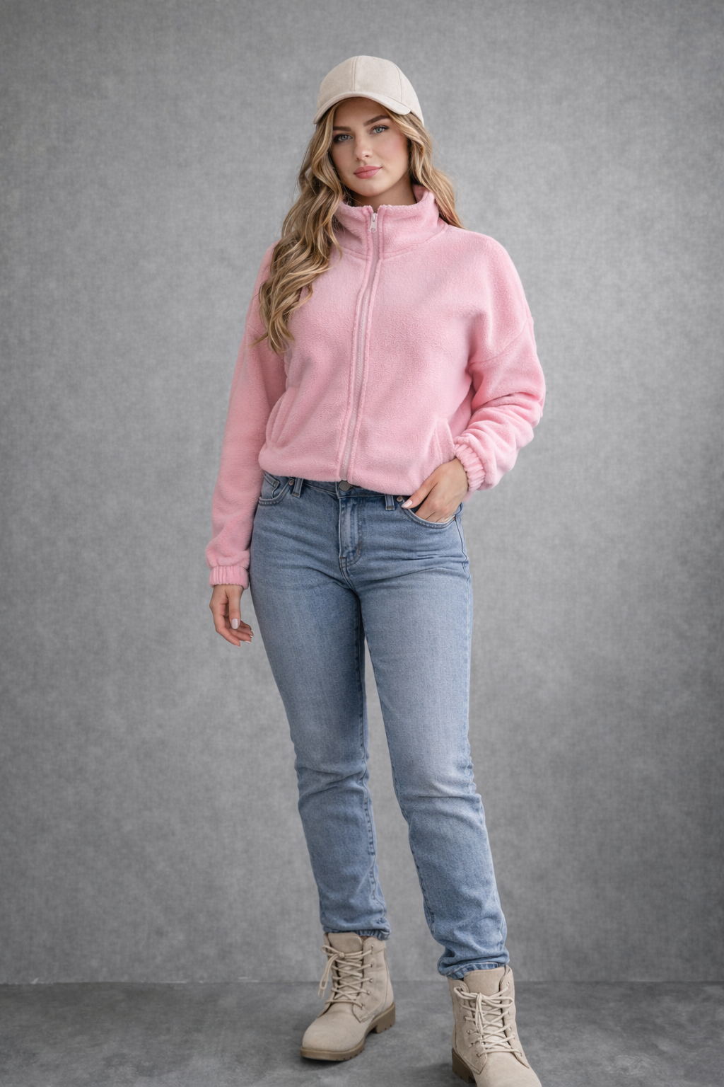 Haut de vêtement zippée Femme (100%Polyester)