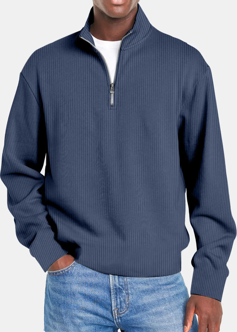 Polo Sport Homme Égidéon Zippé (95 % polyester, 5 % spandex)