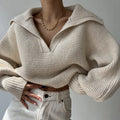 Pull en Maille Uni Égidéon femme à Manches Longues (95 % polyester / 5 % spandex)