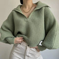 Pull en Maille Uni Égidéon femme à Manches Longues (95 % polyester / 5 % spandex)