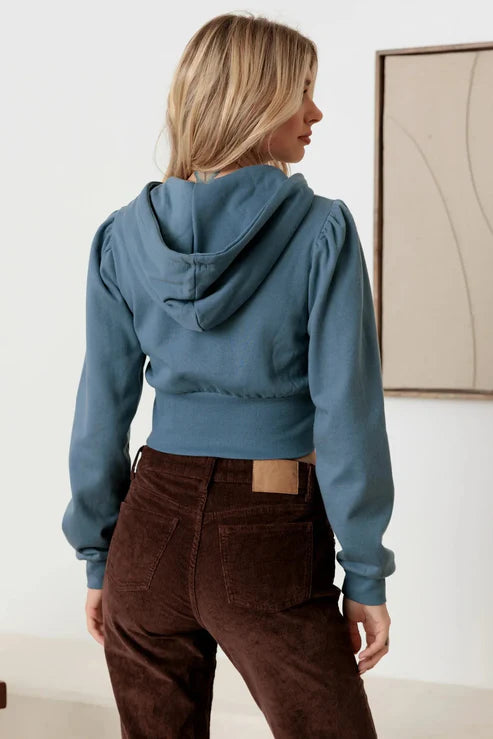 Sweat à Capuche Court  Femme(60%coton, 40% polyester)