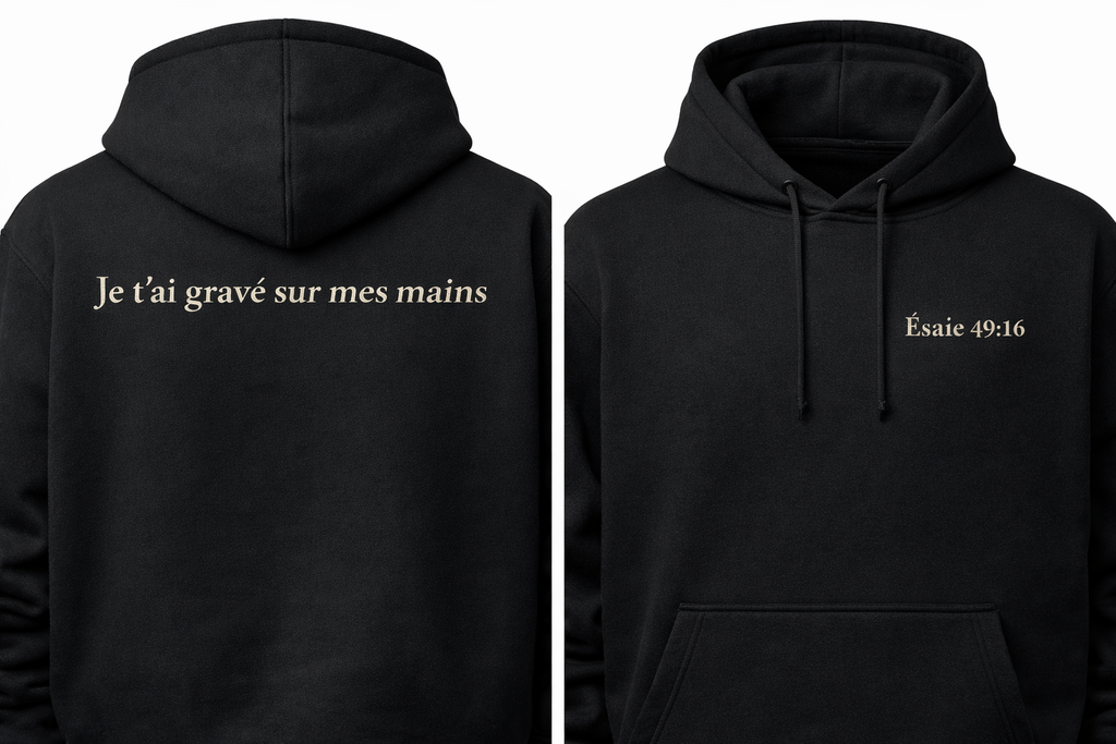 Hoodie Égidéon (50 % coton / 50 % polyester)Collection spirituelle